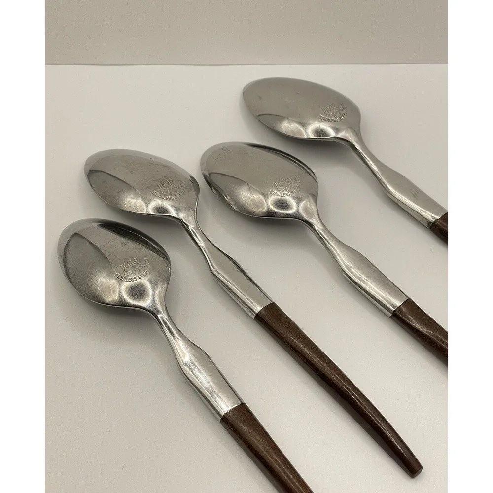 Set Of 4 Ekco Eterna‎ LA JOYA Stainless Steel Japan Flatware Dessert Spoons